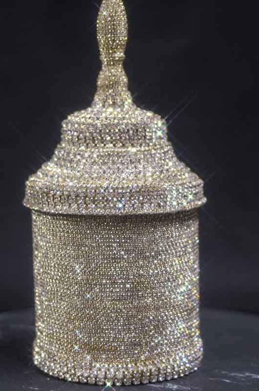 Crystal Elegance: A Sparkling Bell Canister for Your Glamorous Space